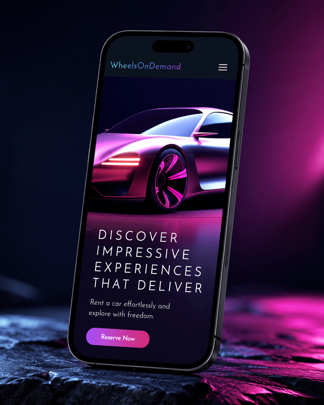 Wheels On Demand mobile project preview